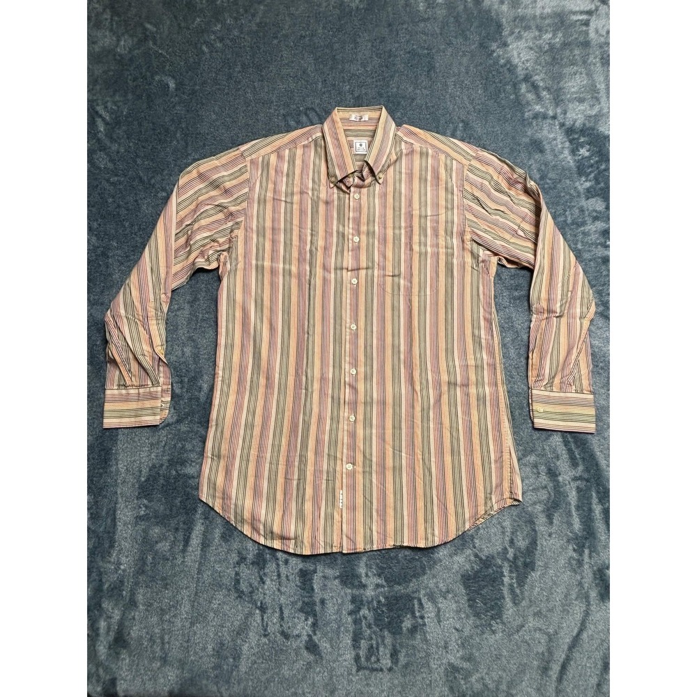 Peter Millar Men Medium Multicolor Vertical Stripe L/S Button Down Shirt Cotton